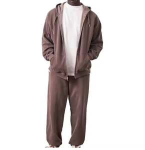 Chándal Ligero de Talla Grande con Lavado Ácido, Informal, Sólido, 100% Algodón, Diseño Único, Ropa Estampada de Invierno en Venta al por Mayor - Product Image 5