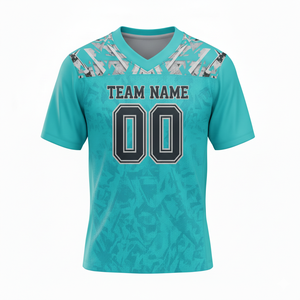 Maillot de football américain personnalisé anti-bactérien à manches courtes, uniforme de match, taille XL et plus, transfert thermique - Product Image 4