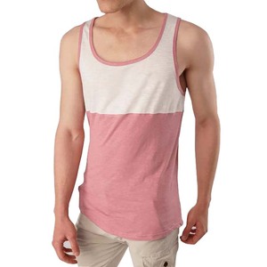 Prix de gros été prix usine Logo personnalisé hommes bloc couleur sport Gym Fitness débardeurs entraînement sans manches respirant - Product Image 6