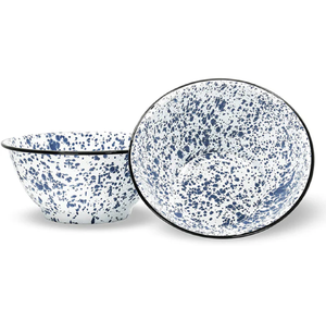 Bols de service en métal blanc et bleu de haute qualité pour hôtels et restaurants plats de service bols de serveur de salade à vendre - Product Image 5