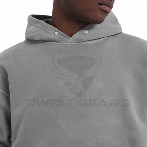 2023 célèbre marque sweat à capuche lourd lavé à l'acide haute qualité unisexe sweats à capuche personnalisés en gros 100% coton polaire sweats à capuche - Product Image 4