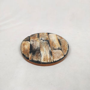 Black & <b>White</b> Checkered Wooden <b>Coasters</b> Set of 4 Resin Inlay Eco-Friendly Modern Design 300mm Diameter for Home/Restaurant Use - Product Image 1