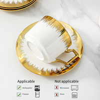 Juego de Tazas y Platos de Café de Porcelana Cerámica Estilo Occidental Clásico de Lujo, Ecológico, con Logotipo y Color Personalizados, Bajo MOQ