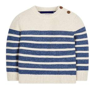 Suéter de Algodón a Rayas para Niños, Transpirable, Ecológico, con Botones Bordados, Manga Larga, Alta Calidad, Precio Económico - Product Image 4