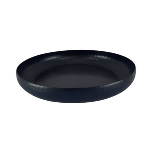 Bol de service en fer noir mat fait à la main personnalisé rond ustensiles de cuisine de table pour la nourriture et la salade matériau métallique - Product Image 1