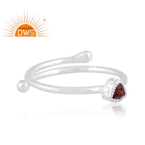 Best Selling 925 Fine Sterling <b>Silver</b> Natural <b>Garnet</b> Gemstone Stackable <b>Ring</b> Custom Jewelry Manufacturer - Product Image 3