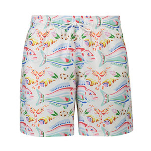 Shorts de bain pour hommes en coton 100% - Casual - Séchage rapide - Ceinture élastique - Doublure en mesh - Impression par sublimation - Product Image 1