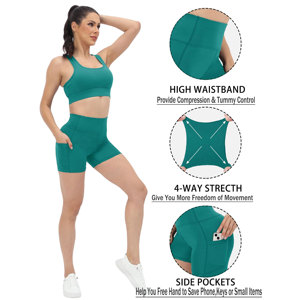Shorts de sport taille mi-haute pour femme avec poches, idéal pour le yoga, la gym, la course à pied et la compression – Meilleures ventes 2026 - Product Image 5