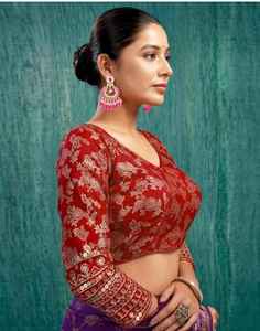 Colección Más Vendida, Blusas de Diseñador de Seda Banarasi Vintage y Elegantes, Prendas Listas para Usar de Primera Calidad, Bordado sin Esfuerzo, Estilo Étnico Chic - Product Image 2