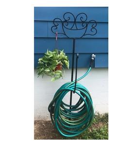 Support de support de stockage de tuyau décoratif de jardin noir support de tuyau d'eau plancher de qualité rustique personnalisé robuste - Product Image 5