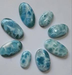 Cabujón de Larimar de Calidad Superior, Gema Suelta con Certificación IGI, Tinta Vintage, Chapado en Oro de 18k, Gema de Lujo en Oferta de Verano - Product Image 2