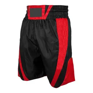 Pantalones cortos de boxeo MMA, novedad, mejores pantalones cortos de boxeo, venta al por mayor, pantalones cortos de boxeo MMA de poliéster de tela Spandex de buena calidad, rojo y negro