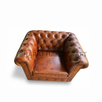 Canapé Chesterfield convertible moderne et luxueux en cuir véritable et éponge haute densité pour salon trois places