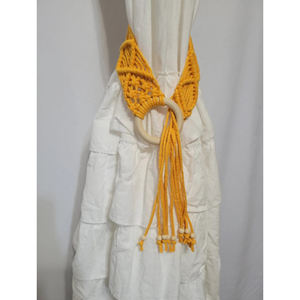 Porte-rideau en corde jaune fait à la main tissé grande taille parfait pour l'intérieur chambre tringles à rideaux et Rails en gros - Product Image 2