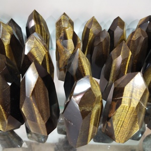 Œil de tigre naturel de qualité supérieure, Points de cristal terminaux à facettes provenant d'exis Crystal export - Product Image 3