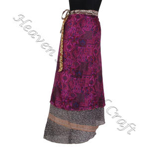 New Sari <b>Wrap</b> <b>Skirt</b> <b>Long</b> Silk <b>Wrap</b> <b>Skirts</b> Reversible <b>Long</b> Silk <b>Wrap</b> <b>Skirt</b> Indian <b>Long</b> Silk Rapron for Girls Manufacturer - Product Image 5
