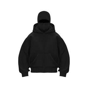 เสื้อสเวตเตอร์ทรงหลวมระบายอากาศสำหรับผู้ชายและผู้หญิงหมวกสองชั้นดีไซน์โดดเด่นโลโก้ตามสั่งฤดูใบไม้ร่วงและฤดูหนาว - Product Image 4