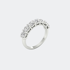 Bague de luxe pour femme plaquée or, demi-éternité, sertie de pierres rondes cultivées en laboratoire 1,30 carat, taille tailleuse. - Product Image 5