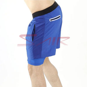 Men's Mid Gym Shorts High Quality Quick Dry Compression Solid <b>Pattern</b> <b>Tight</b> Fit Elastic Closure Eco-Friendly Canvas Plain Dyed - Product Image 2