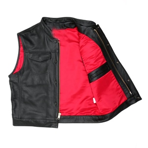 Gilet décontracté en cuir de vachette véritable pour hommes, veste classique sans manches en cuir doux et résistant à l'abrasion - Product Image 2