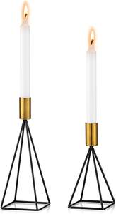 Porte-bougie en métal doré de style nordique moderne, minimaliste, luxueux, géométrique, en fil métallique, pour centre de table de mariage, décoration de table à domicile - Product Image 5