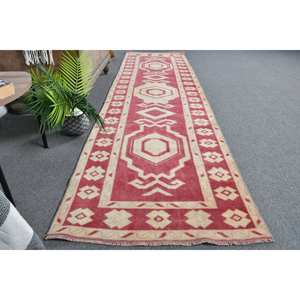 Classic Vintage Turkish Large Area Rug 9x12 Rectangle Kilim Style with 10mm Thickness for Hallway-250 X 940 ft <b>Red</b> Beige Tones - Product Image 4