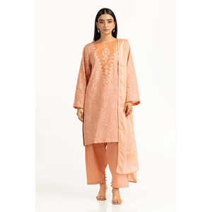 Traje de Verano de 3 Piezas para Mujer, Color Durazno, con Estampado de Laca - Product Image 1