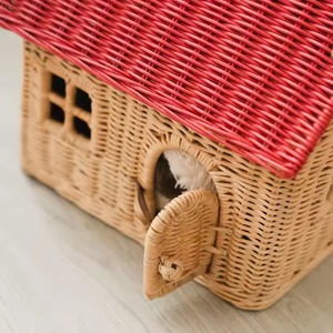 Handmade Lightweight <strong>Wicker</strong> Storage <strong>Baskets</strong> with Integrated Handle Versatile and Charming House Bag Easy Storage - Product Image 3