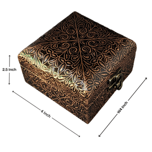 Luxurious Handcrafted Wooden Meenakari Art Jewellery <b>Box</b> Rectangle <b>Heart</b> <b>Shape</b> Travel-friendly Carton-packed Jewelry Storage - Product Image 3