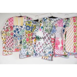 Wholesale <b>Vintage</b> Full Sleeves cotton <b>Jacket</b> for <b>Women</b> Indian Handmade cotton Quilted Printed <b>Jacket</b> Patchwork for <b>womens</b> - Product Image 4
