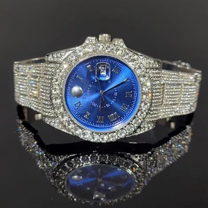 Montre en diamant moissanite glacée de qualité supérieure pour hommes et événements décontractés, disponible à l'exportation, prix d'Inde - Product Image 3