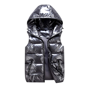 Venta al por mayor de los hombres sin mangas Puffer chaleco abajo chaqueta de MATERIAL PERSONALIZADO chaquetas de invierno prendas de vestir exteriores ligero transpirable cálido abrigo - Product Image 2