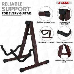 Soporte de guitarra de 5 núcleos con brazo de espuma suave y goma antideslizante para guitarra acústica, eléctrica, bajo y ukelele - Product Image 2