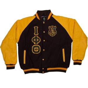 Men Letterman Jacket Brown Cashmere <b>Wool</b> Body & <b>Gold</b> Real Leather Sleeves Greek Apparel Fraternity Varsity Outerwear - Product Image 1