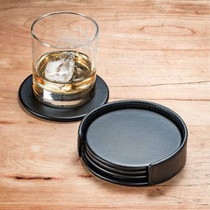 Stylish 5mm Thick Non-Toxic Eco-Friendly Leather Coasters Handcrafted Finish Soft Texture for Long-Term Use Elegant Interiors - Product Image 6