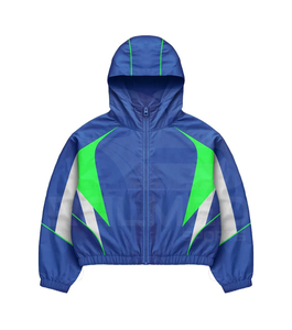 Chándal Cortavientos con Pantalones y Chaqueta Elásticos, Impermeable, 100% Nailon, Paneles con Logotipo Personalizado, Chándal Cortavientos de Trabajo - Product Image 5