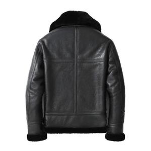 เสื้อโค้ทหนังแกะสำหรับผู้ชายเสื้อแจ็คเก็ตหนังขนแกะ - Product Image 6