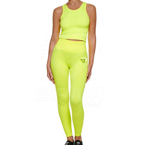 Mallas suaves de cintura alta lisas personalizadas coloridas de alta calidad para correr, ciclismo, Yoga, mallas personalizadas para mujeres y niñas - Product Image 2