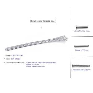 Plaques de fémur distales en acier inoxydable vétérinaire de 5,0 mm, lot de 10, L5 R5, instruments chirurgicaux orthopédiques pour la fixation osseuse animale - Product Image 2