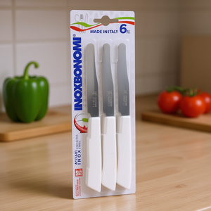 Juego de cuchillos blancos Bonomi de 6 piezas 30006BSC, cubertería de acero inoxidable - Product Image 3