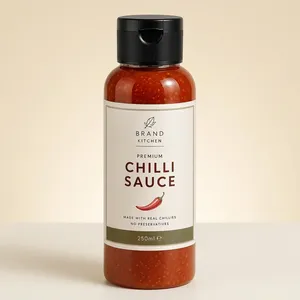 Botella de PET de 250 ml con Tapa Abatible Personalizada para Salsas, para Marcas de Alimentos, como Champú o Aceite para el Cabello, o como Herramienta de Maquillaje - Product Image 2