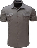 Vêtements pour hommes Chemise décontractée 100% coton à manches longues Plus Size style militaire Chemises cargo pour hommes Vêtements d'automne pour hommes