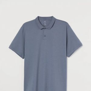 Algodón con logotipo bordado personalizado del fabricante para camisetas polo para hombre, botón de punto, manga corta, rayas, patrón sólido - Product Image 1