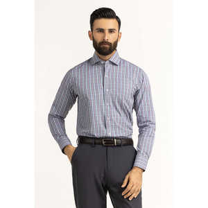 Modern Fit Slim Dress <b>Shirts</b> for <b>Men</b> 100% Cotton Poplin Casual <b>Striped</b> Pattern <b>Long</b> <b>Sleeves</b> Size 3XL FS-CHK25-244 - Product Image 1