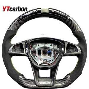Volant en cuir et fibre de carbone YTcarbon pour W205, compatible avec les modèles W212, W463, W222, C180, C200, <span class=keywords><strong>C250</strong></span>, C300, C43/C63 AMG - Product Image 2