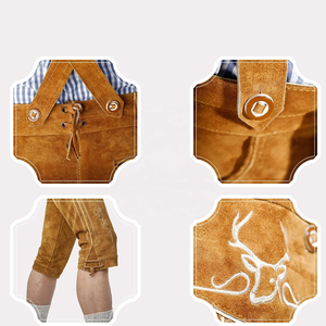 Vêtements bavarois nouveauté hommes écologique décontracté traditionnel Octoberfest Lederhosen Shorts personnalisé Unique - Product Image 3