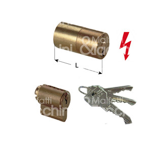 PAIR OF <b>CYLINDERS</b> for ELECTRIC <b>locks</b> Polished brass For Art. 1A631 1A721 - 1A731 - Product Image 1