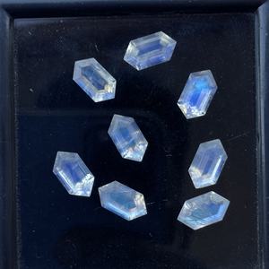 Piedra lunar arcoíris Natural de 8mm, 10mm, 12mm, forma hexagonal alargada, piedras preciosas sueltas de corte personalizado únicas, venta al por mayor, piedras de corte elegante - Product Image 4