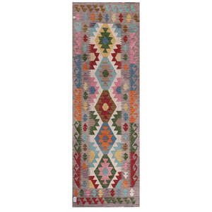 Alfombra Kilim de Maimana, Afganistán, 260 x 87 cm - Product Image 1