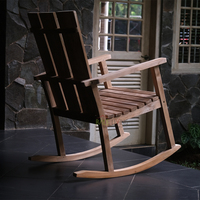 Chaise à bascule en bois massif, dossier à lattes minimaliste, confortable pour salle à manger, hôtel, intérieur, extérieur, maison, bureau, salon